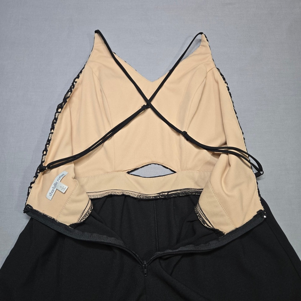 Y2k Charlotte Russe Black Gold Romper Size S Clubwear Party Going Out 2000s Glam - Picture 4 of 7
